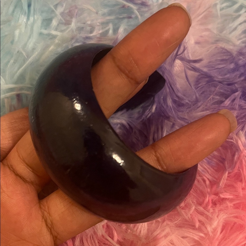 Vibrant blue wooden Bangle